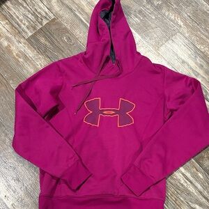 Under Armour Magenta Hoodie with Orange Logo